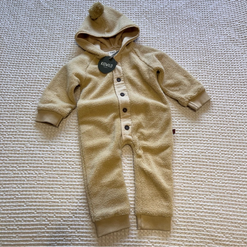 Kidwild Sherpa Baby Suit Sz 18-24m Button Front Organic